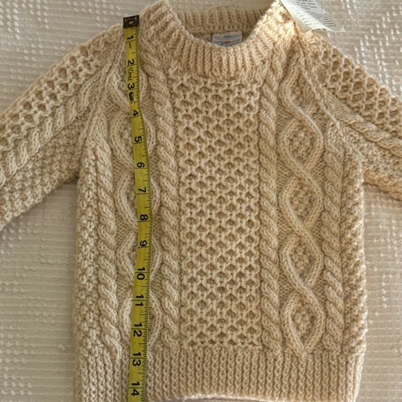 Child’s Cozy Cable Knit Wool Sweater- Vintage Handmade - Picture 8 of 12